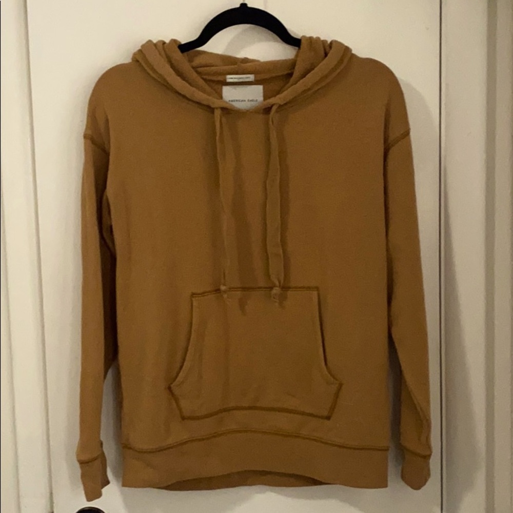 american eagle women mustard hoodie